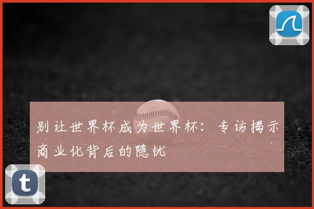 别让世界杯成为世界杯：专访揭示商业化背后的隐忧